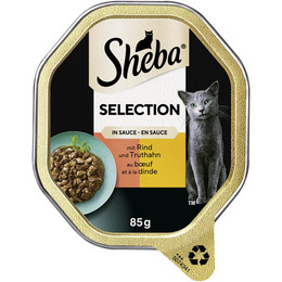 Produktbild von Sheba Schale Selection Sauce mit Rind und Truthahn - 22 x 85 g