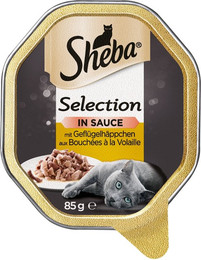 Produktbild von Sheba Selection in Sauce 85 Gramm Schale Katzennassfutter 22 x 85 Gramm Geflügelhäppchen