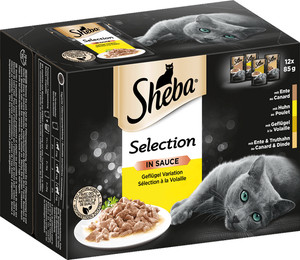 Produktbild von Sheba Selection in Sauce Geflügel Variation Nassfutter für Katzen - 12 x 85 g