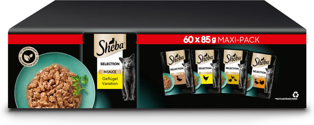 Produktbild von Sheba Selection in Sauce Geflügelvariation Nassfutter für Katzen - 60 x 85 g