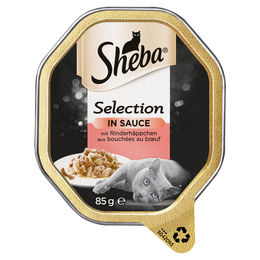 Produktbild von Sheba Selection in Sauce mit Rinderhäppchen - 22 x 85 g