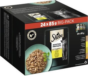 Sheba Selection Mini Filets Nassfutter Katze Adult Geflügel Variation in Sauce - 24 x 85 g – Bild 1 von 3