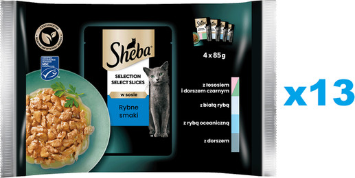 Produktbild von SHEBA Selection Select Slices Nassfutter Mix Fisch für adulte Katzen - 52 x 85 g