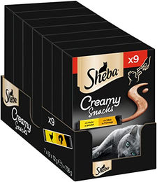 Produktbild von Sheba Snack Creamy mit Huhn & Käse - 63 x 12 g