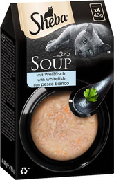 Produktbild von SHEBA Soup mit Weißfisch 32x40g