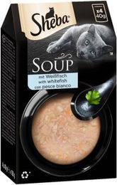 Produktbild von Sheba Soup Weißfisch Katzenfutter - 40 x 40 g