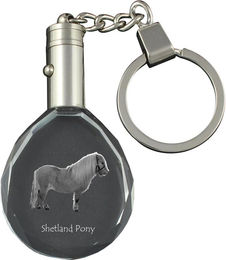 Produktbild von Shetland Pony - pendant with a picture of a horse, crystal key ring in a gift box, unique gift by Art-Dog brand transparent