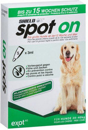Produktbild von Shield On Zeckenschutzmittel Spot On für große Hunde - 5 x 3 ml