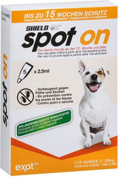 Produktbild von Shield On Zeckenschutzmittel Spot On für kleine Hunde - 5 x 2,5 ml