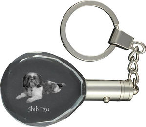 Produktbild von Shih Tzu, Chrysanthemenhund - Anhänger mit Hundefoto, Kristall-Schlüsselanhänger in Geschenkbox, ein einzigartiges Geschenk von Art-Dog transparent