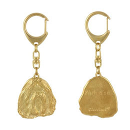 Shih Tzu Chrysanthemenhund Vergoldeter Schlüsselanhänger – Bild 1 von 7