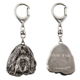 Shih Tzu Versilberter Schlüsselanhänger mit Hund – Bild 1 von 5