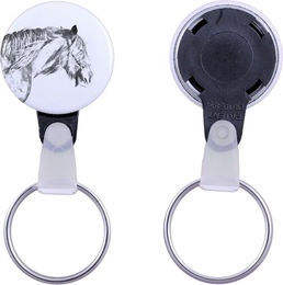 Produktbild von Shire Horse - unique keychain with a horse picture, handmade product, light and handy pendant from Art-Dog brand
