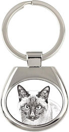Produktbild von Siamese - keychain with a cat, keychain with a print, personalized pendant from the Art-Dog brand silber