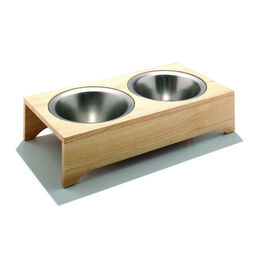 Produktbild von Side by Side Napf Katzennapf Tom Eschenholz/Edelstahl