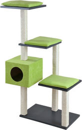 Produktbild von Silvio Design Katzen-Stufenboy Cosy anthrazit mit grünem Kissen