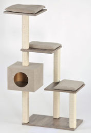 Produktbild von Silvio Design Katzen-Stufenboy Cosy mit Sanremodekor, sandfarbene Kissen