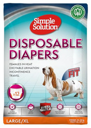 Produktbild von Simple Solution Einweg-Hundewindeln für Hündinnen Größe L-XL