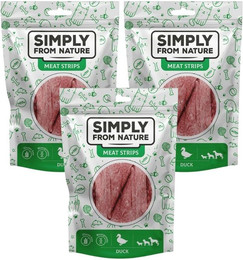 Produktbild von SIMPLY FROM NATURE Meat Strips Ente für Hunde - 3 x 80 g