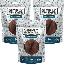 Produktbild von SIMPLY FROM NATURE Meat Strips Ente und Apfel für Hunde 3x80 g