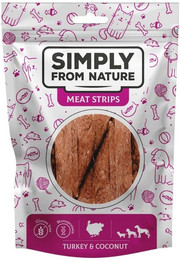 Produktbild von SIMPLY FROM NATURE Meat Strips Fleischstreifen mit Truthahn und Kokosnuss für Hunde - 80 g