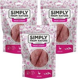Produktbild von SIMPLY FROM NATURE Meat Strips Gans für Hunde - 3 x 80 g