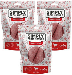 Produktbild von SIMPLY FROM NATURE Meat Strips Hammelfleisch für Hunde - 3 x 80 g