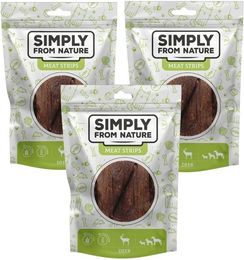 Produktbild von SIMPLY FROM NATURE Meat Strips Hirsch für Hunde - 3 x 80 g