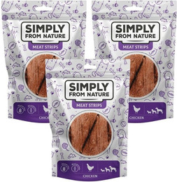 Produktbild von SIMPLY FROM NATURE Meat Strips Huhn für Hunde - 3 x 80 g