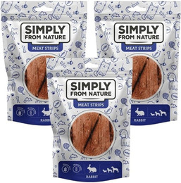 Produktbild von SIMPLY FROM NATURE Meat Strips Kaninchen für Hunde - 3 x 80 g