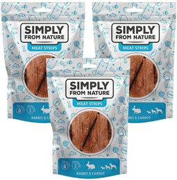 Produktbild von SIMPLY FROM NATURE Meat Strips Kaninchen und Karotte für Hunde - 3 x 80 g