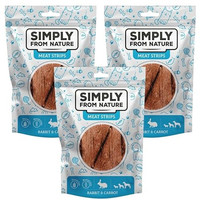 Produktbild von SIMPLY FROM NATURE Meat Strips Kaninchen und Karotte für Hunde - 3 x 80 g