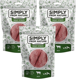 Produktbild von SIMPLY FROM NATURE Meat Strips Rindfleischstreifen für Hunde - 3 x 80 g
