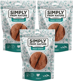 Produktbild von SIMPLY FROM NATURE Meat Strips Truthahn für Hunde - 3 x 80 g
