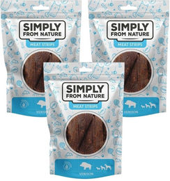 Produktbild von SIMPLY FROM NATURE Meat Strips Wild für Hunde - 3 x 80 g