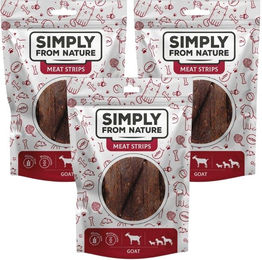Produktbild von SIMPLY FROM NATURE Meat Strips Ziege für Hunde - 3 x 80 g