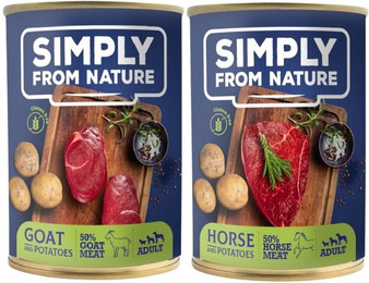 Produktbild von SIMPLY FROM NATURE Nassfutter mit Pferdefleisch und Ziege - 12 x 400 g