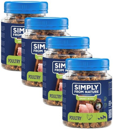 Produktbild von SIMPLY FROM NATURE Smart Bites Geflügel für Hunde - 4 x 130 g