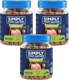 Produktbild von SIMPLY FROM NATURE Smart Bites Geflügel für Hunde - 3 x 130 g