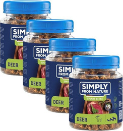 Produktbild von SIMPLY FROM NATURE Smart Bites Hirsch für Hunde - 4 x 130 g
