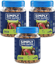 Produktbild von SIMPLY FROM NATURE Smart Bites Hirsch für Hunde - 3 x 130 g