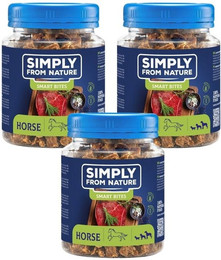 Produktbild von SIMPLY FROM NATURE Smart Bites Pferdefleisch für Hunde - 3 x 130 g