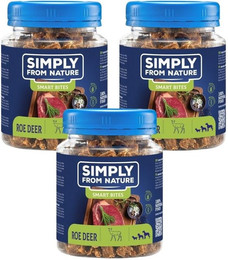 Produktbild von SIMPLY FROM NATURE Smart Bites Reh für Hunde - 3 x 130 g