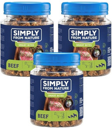 Produktbild von SIMPLY FROM NATURE Smart Bites Rindfleisch für Hunde - 3 x 130 g