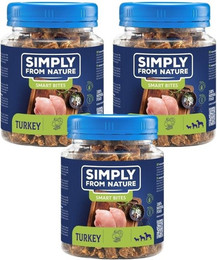 Produktbild von SIMPLY FROM NATURE Smart Bites Truthahn für Hunde - 3 x 130 g