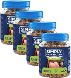 Produktbild von SIMPLY FROM NATURE Smart Bites Truthahn für Hunde - 4 x 130 g
