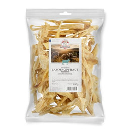 Produktbild von SISSI & FRANZ Lammkopfhaut Kausnack für Hunde - 400 g