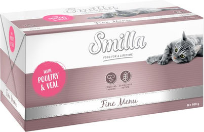Produktbild von Smilla Fine Menu Geflügel & Kalb Katzenfutter - 8 x 100 g