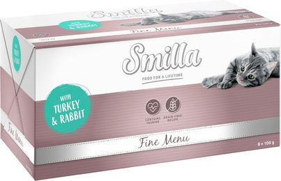 Produktbild von Smilla Schale Fine Menu 8 x 100 g - Pute & Kaninchen