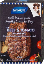 Produktbild von smookies Rindfleisch & Tomate, 200g, ein Keks, den Hunde lieben!, Ergänzungsfuttermittel für: Hunde